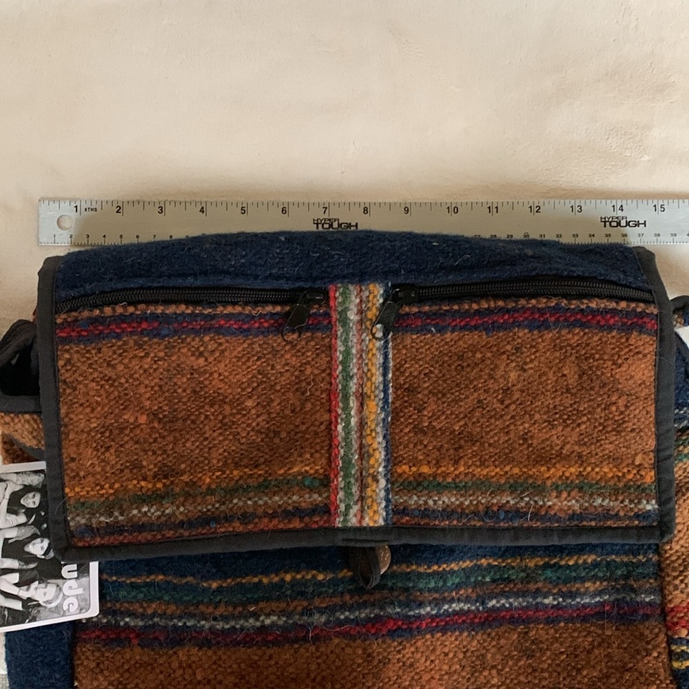 UNIQUE BATIK 100% WOOL HANDMADE IN GUATEMALA MESSENGER CROSSBODY BAG ADJ… - Picture 13 of 16
